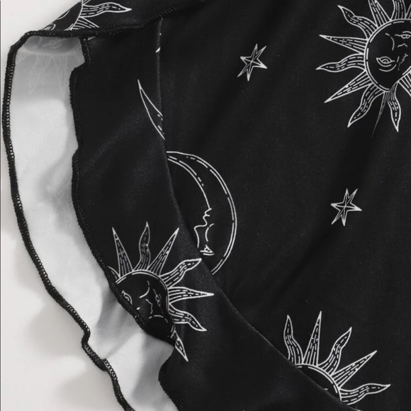 Sun & Moon Ruffle Crop Top & Shorts Pajama 2 Pc - Picture 3 of 7